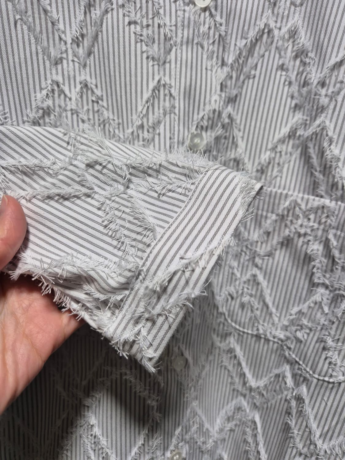 빈티지 봄여름 그레이 스트라이프 크롭 자켓 상품이미지6