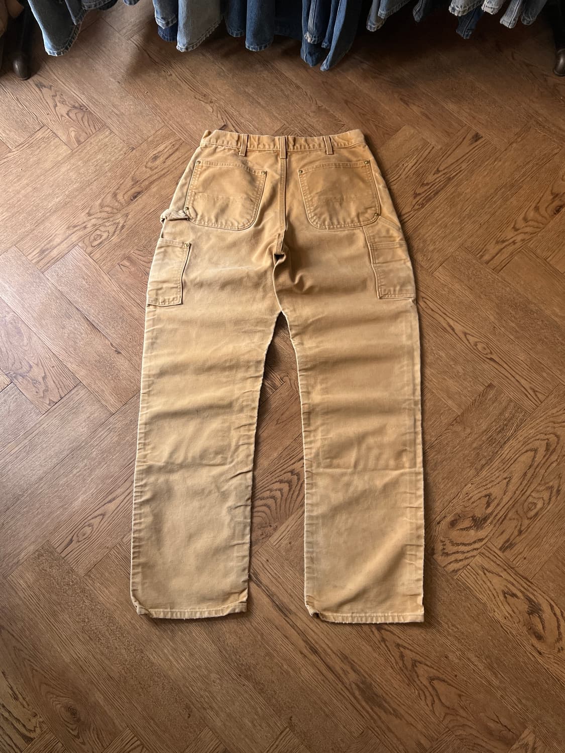 [32]칼하트 Made in USA 빈티지 페이딩 브라운 더블니 워크팬츠 상품이미지2