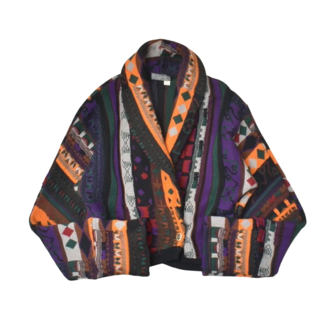 쿠지 크롭 케이블 코튼 니트 스웨터 숄카라 가디건 M N0716 상품이미지2