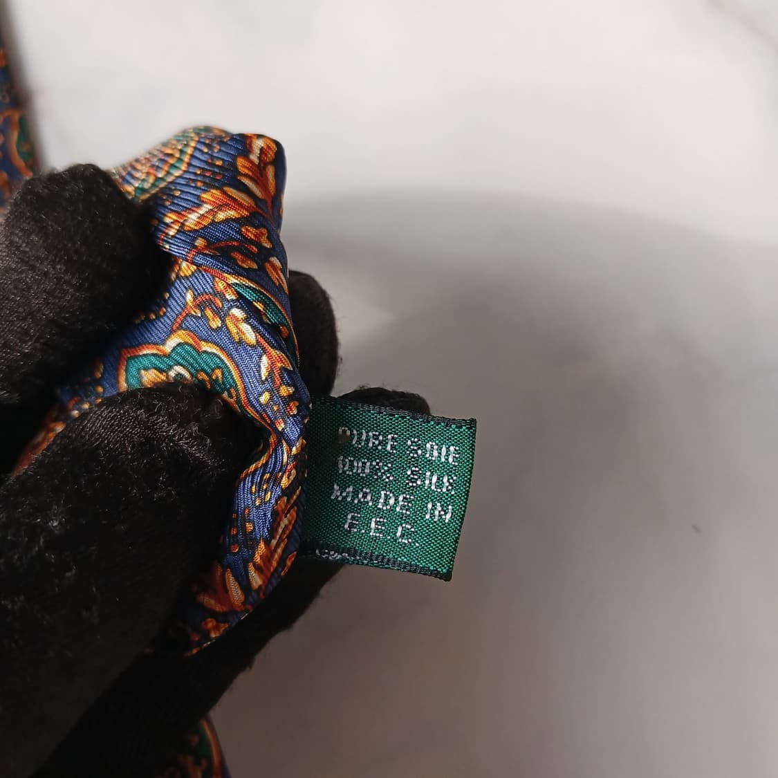 로샤스 실크 네이비 오리엔탈 패턴 넥타이 9.6cm A+등급 A19891 상품이미지9