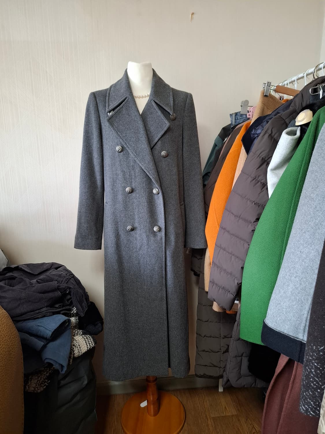 NO THX 울캐시 그레이 더블 코트 상품이미지4