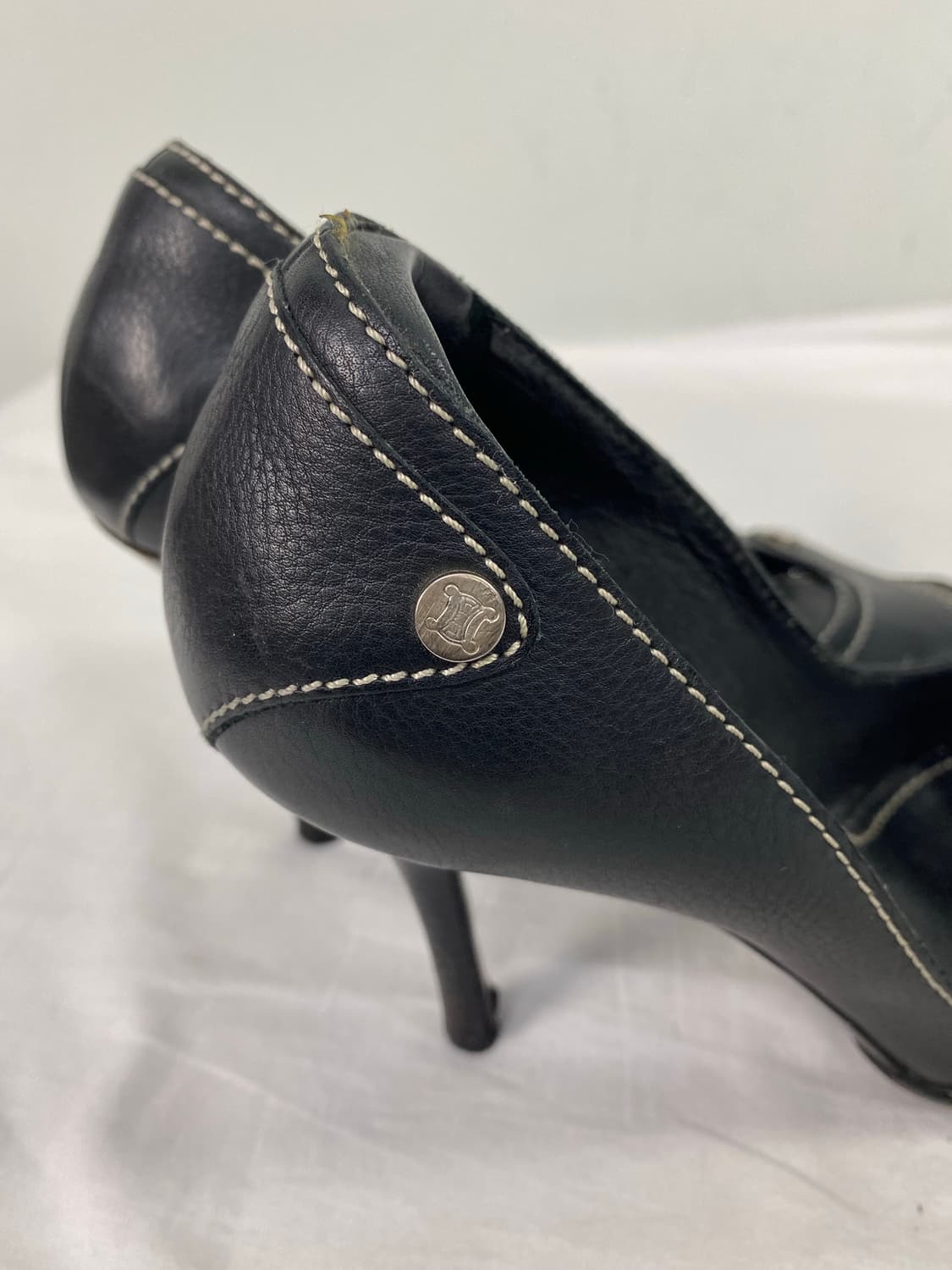 셀린느 Celine 레더 스티치 오픈토 힐 37 상품이미지3