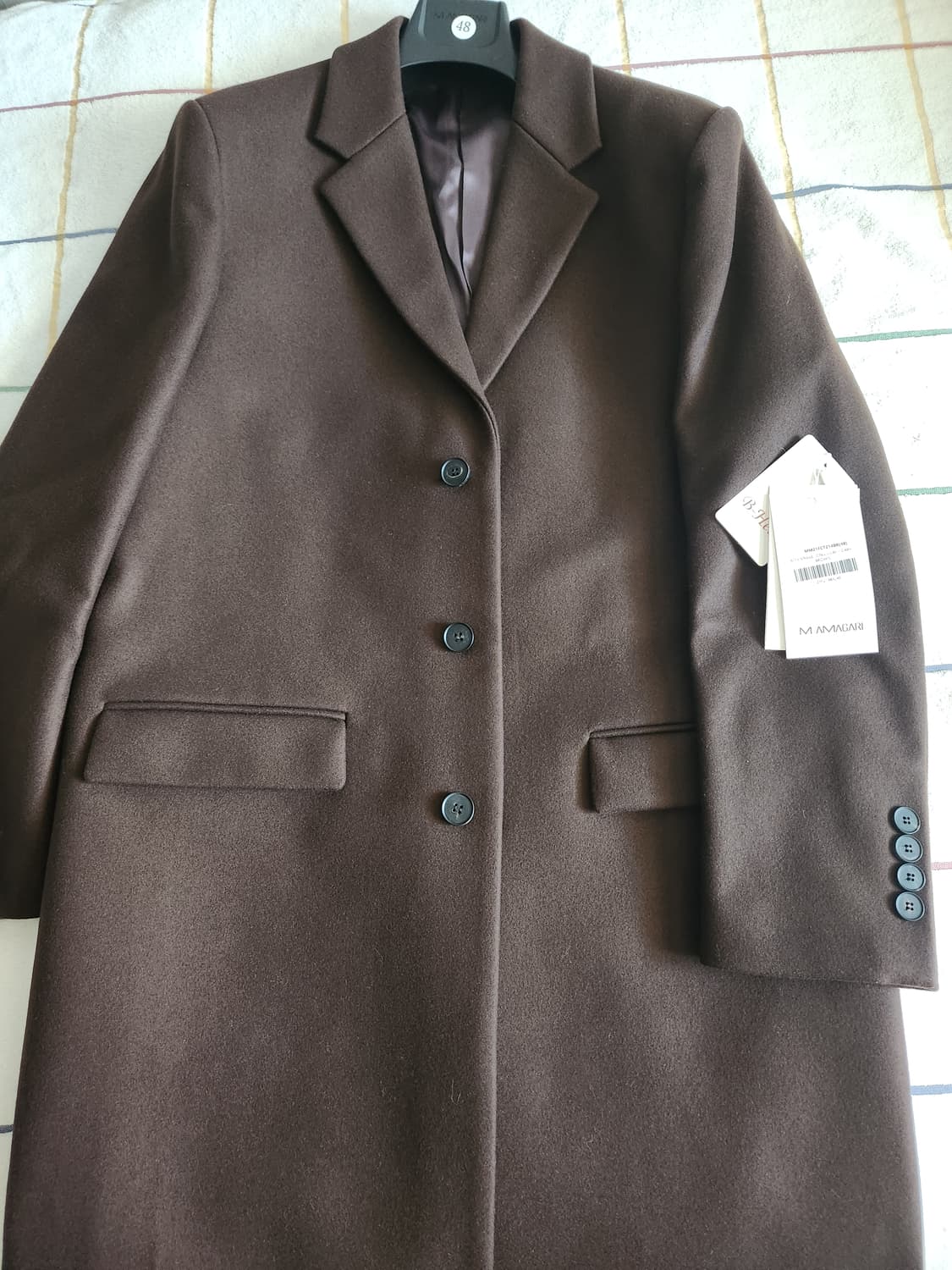마마가리 컬렉션무드 다크브라운 싱글 롱코트 48 상품이미지1