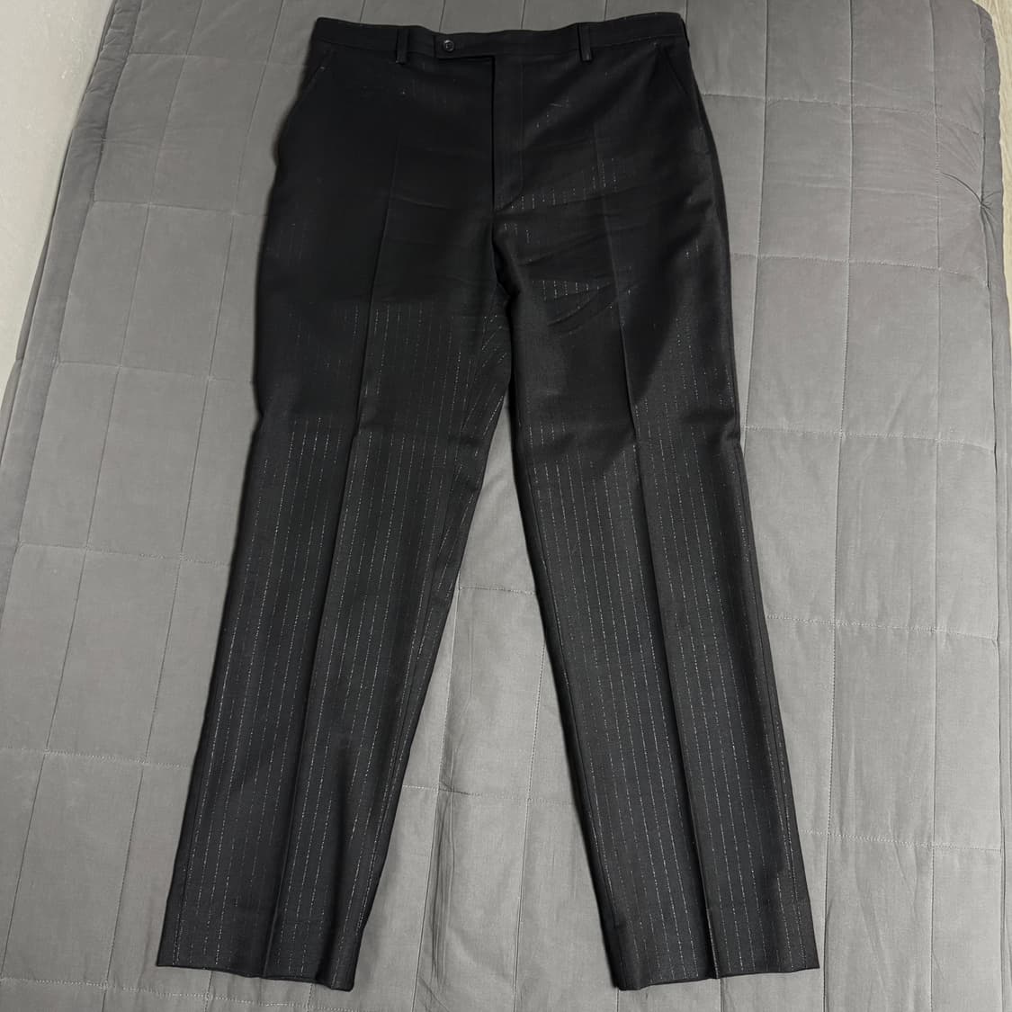 LEMETEQUE 르메테크 블랙 울 스트라이프 더블 슈트 셋업105사이즈 상품이미지5