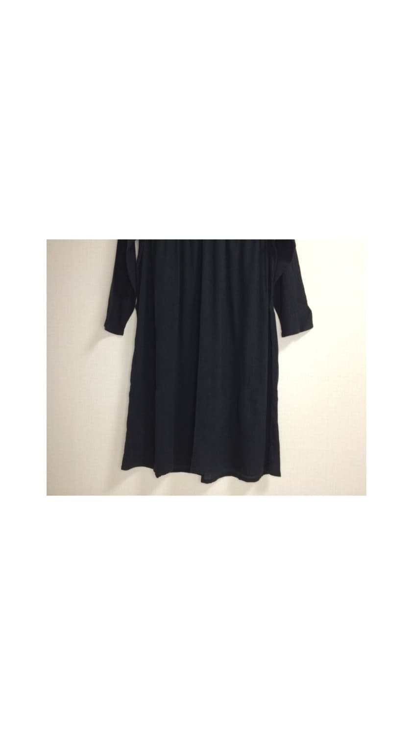 빈티지 블랙 리넨 미디 원피스 상품이미지3