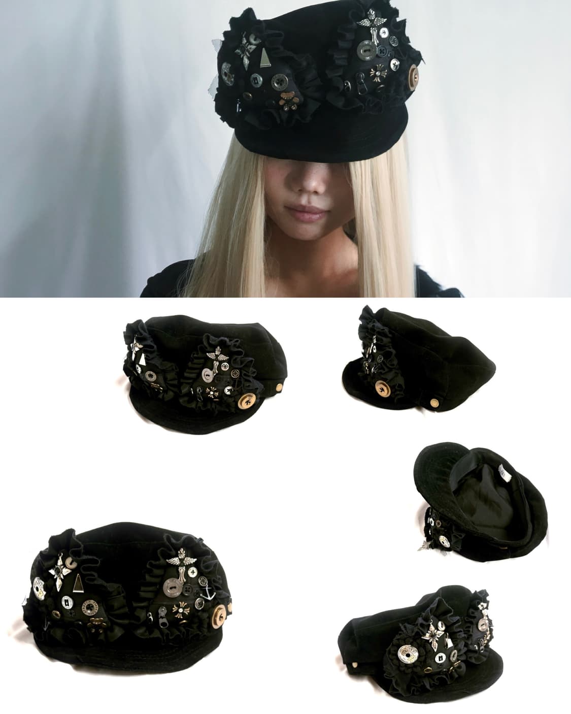 Custom)Cat-Ear antique suede harness cap 상품이미지3