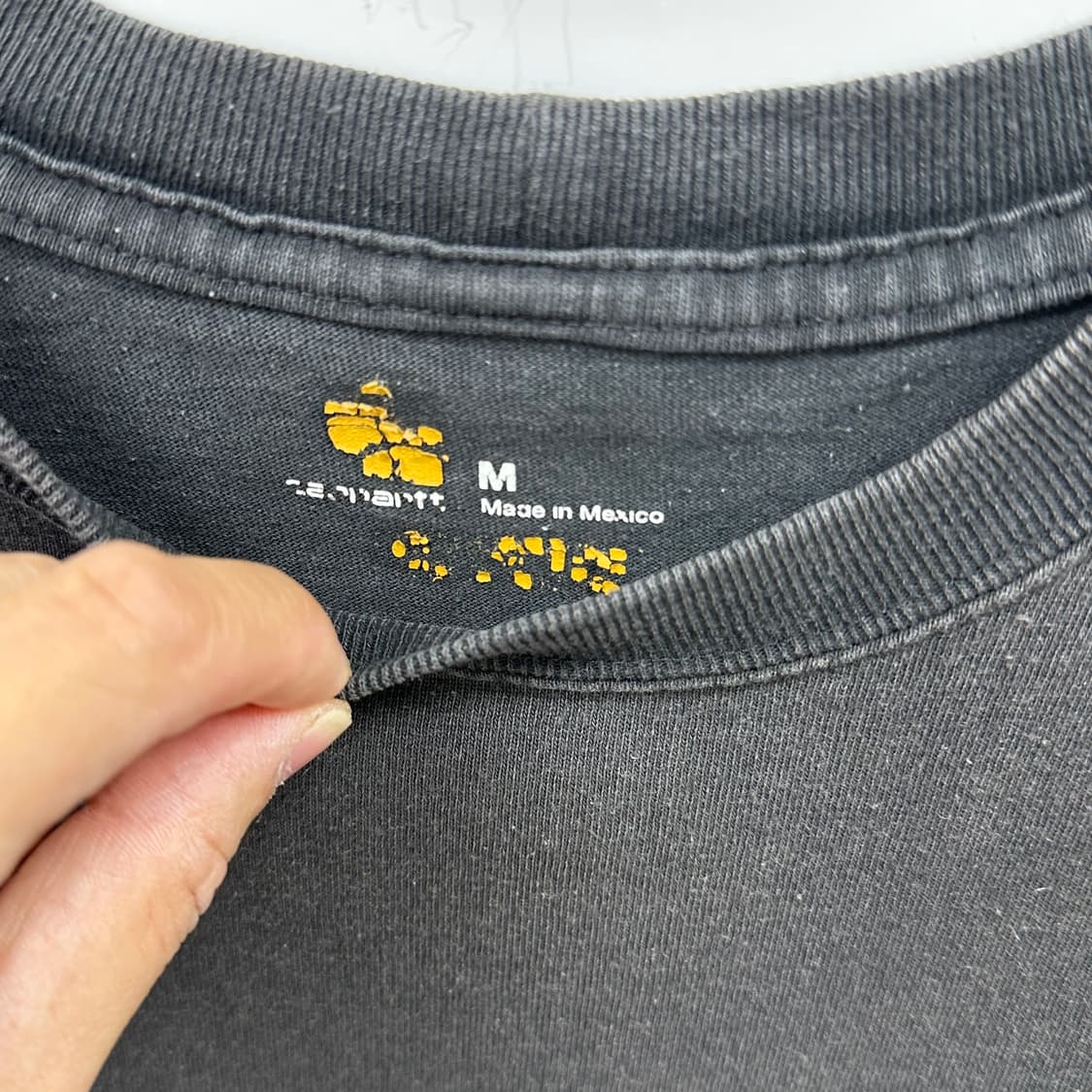 칼하트 빈티지 블랙 포켓 반팔티셔츠 M 상품이미지6