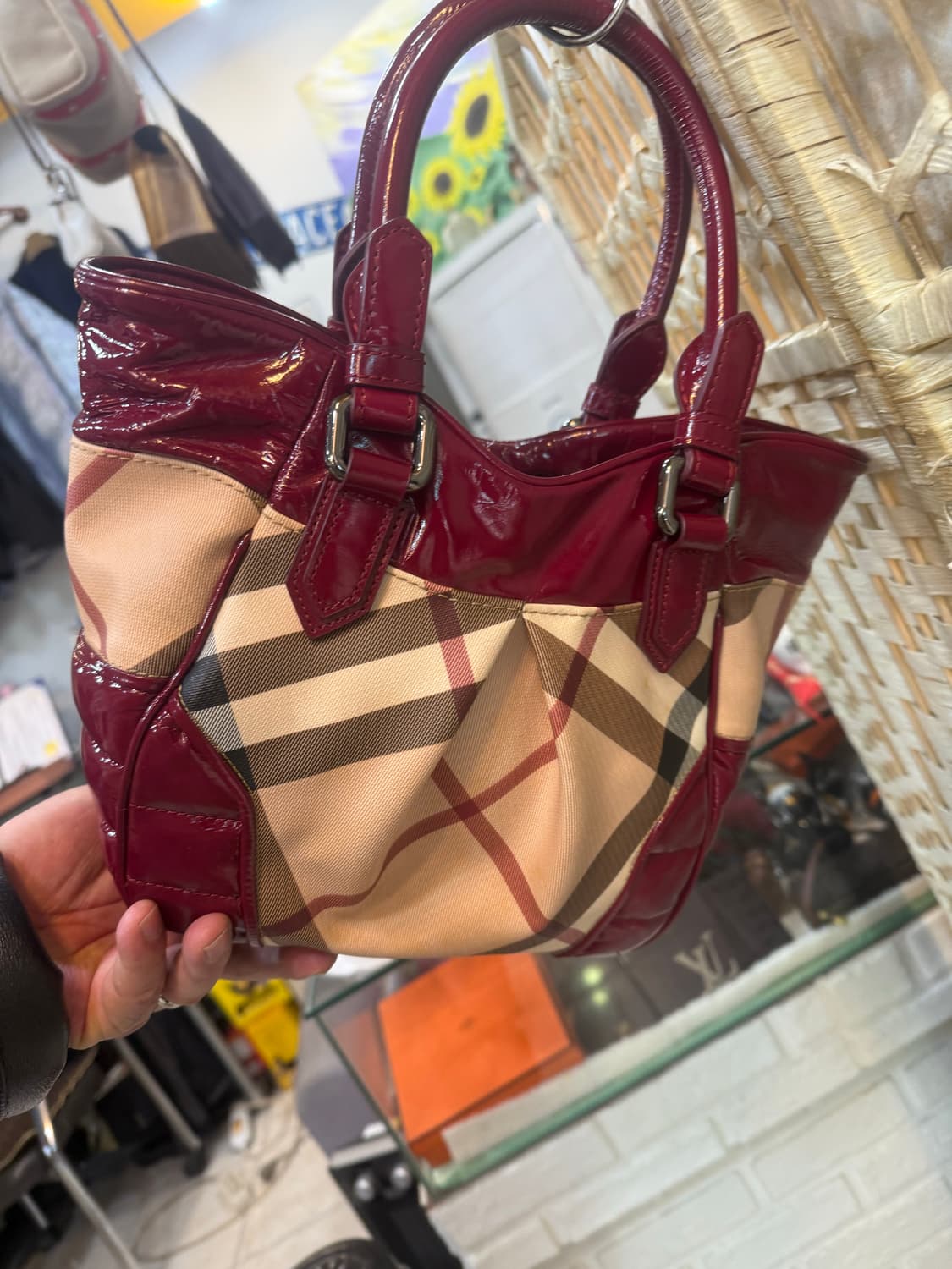 정품 버버리 체크 토트백 팝니다 상품이미지3