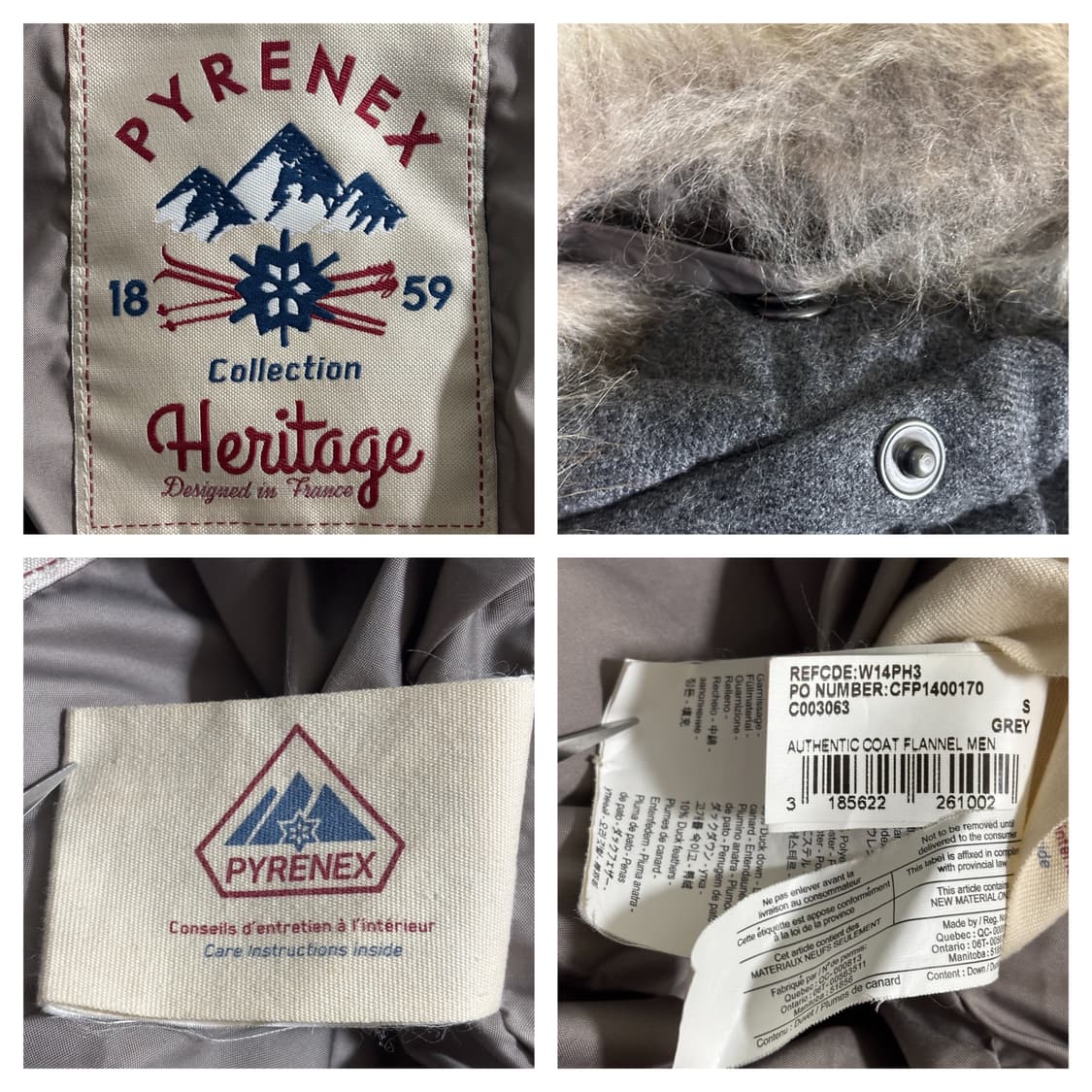 피레넥스 라쿤퍼 다운 패딩S/그레이 상품이미지8