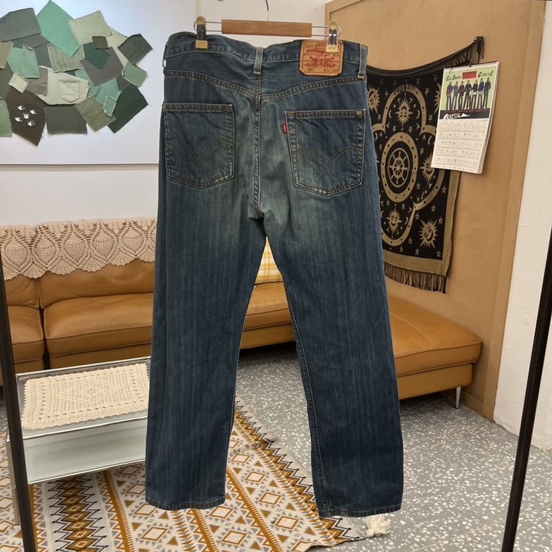 리바이스 501 올드스쿨 빈티지 워싱 진청 데님팬츠 32인치 C11004 상품이미지4