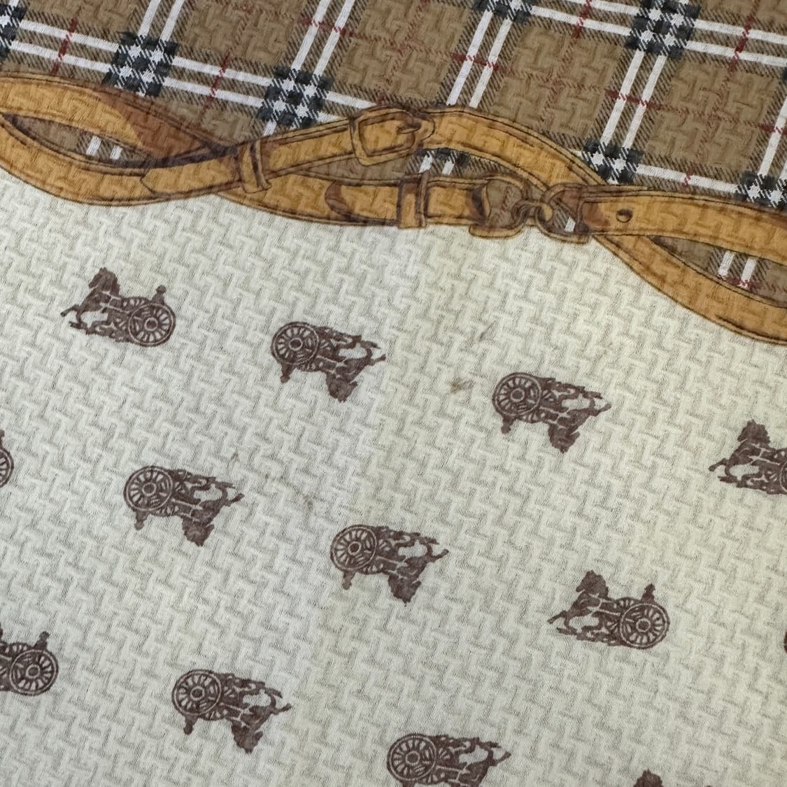 실측확인 빈티지 체크 실크 스카프 0414D 상품이미지3