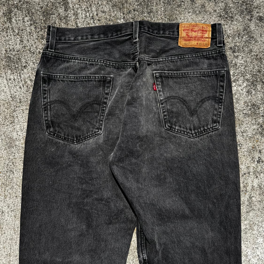 [36] 리바이스 505 흑청 데님 팬츠 상품이미지5