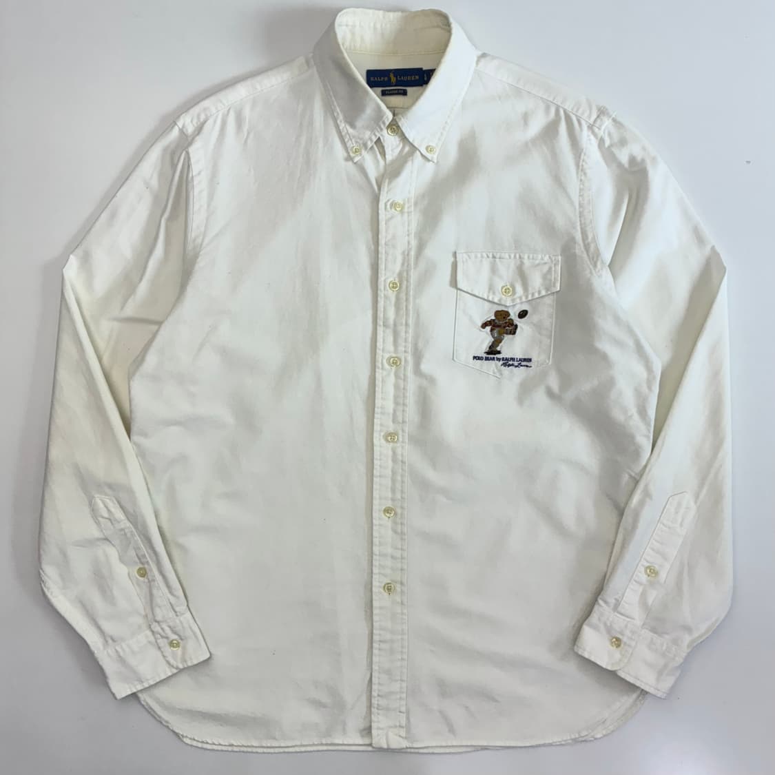 Polo 폴로 랄프로렌 신형 폴로베어 자수 포켓 화이트 옥스포드 셔츠 상품이미지1