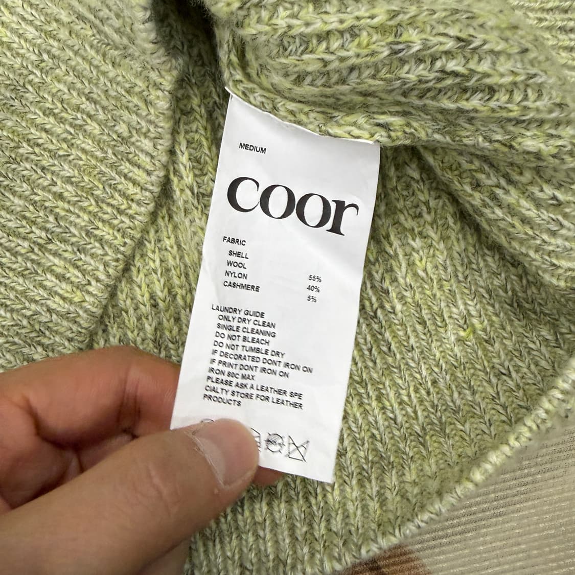 (M)쿠어 COOR 캐시팝 울 니트(라임) 상품이미지3
