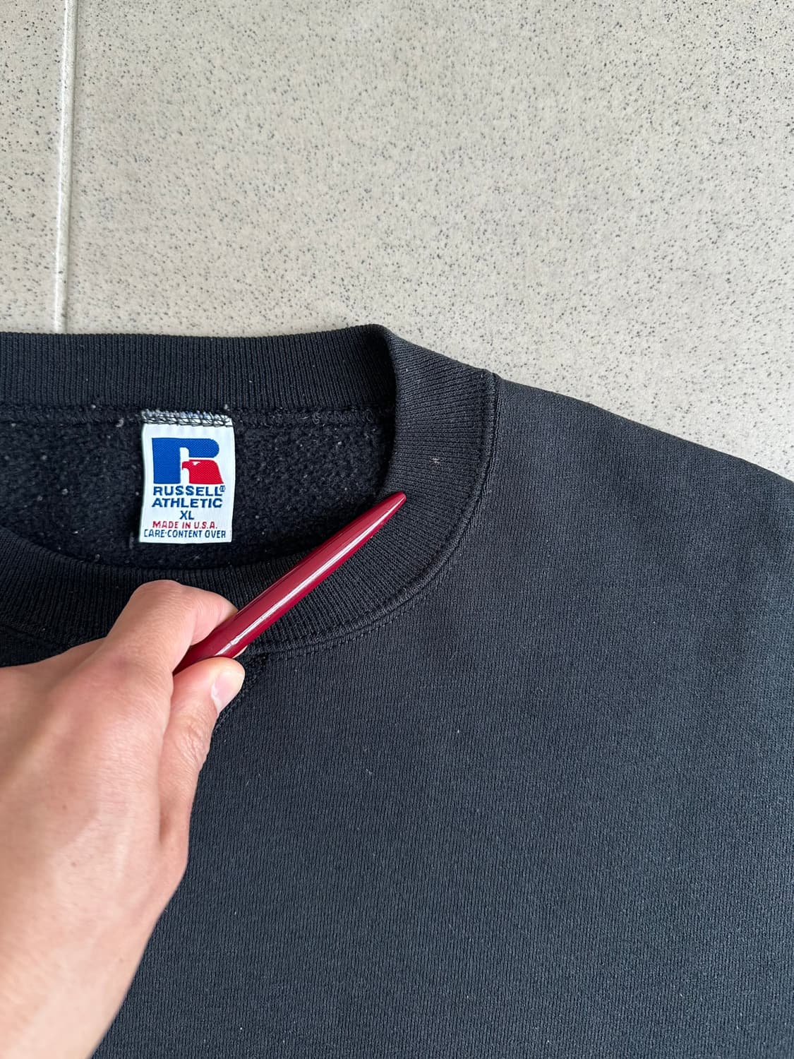 90s 빈티지 러셀 스웻셔츠 블랙 XL USA 상품이미지6