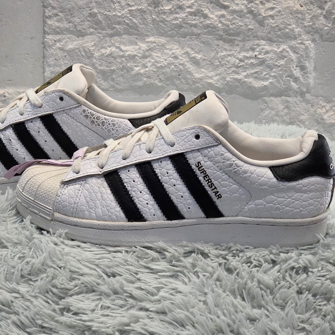 6a-7:아디다스 슈퍼스타 파이톤 패턴 화이트 블랙(225)-세탁 상품이미지2