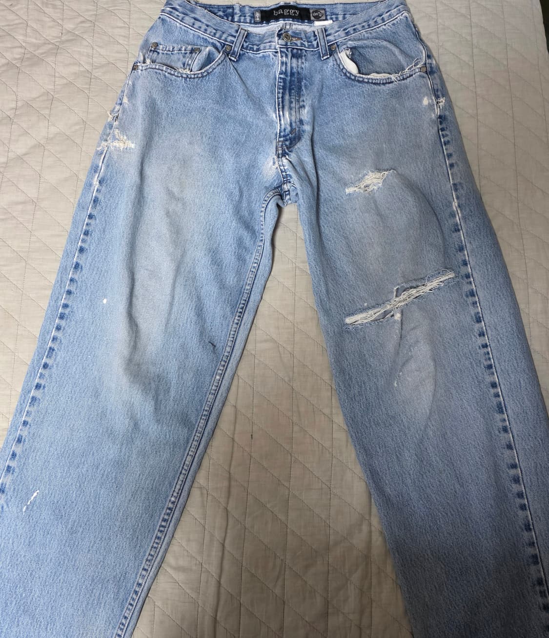 [33X34] 90s 빈티지 리바이스 실버탭 배기핏 트래쉬드 상품이미지1