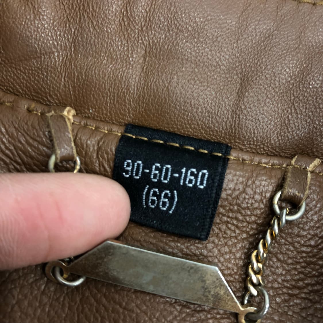 빈티지 양가죽 브라운 레더 버튼 가죽 자켓 상품이미지3