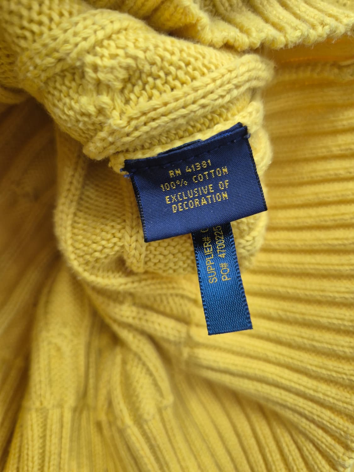 폴로 랄프로렌 케이블 니트 옐로우 / 55(정품) 상품이미지4