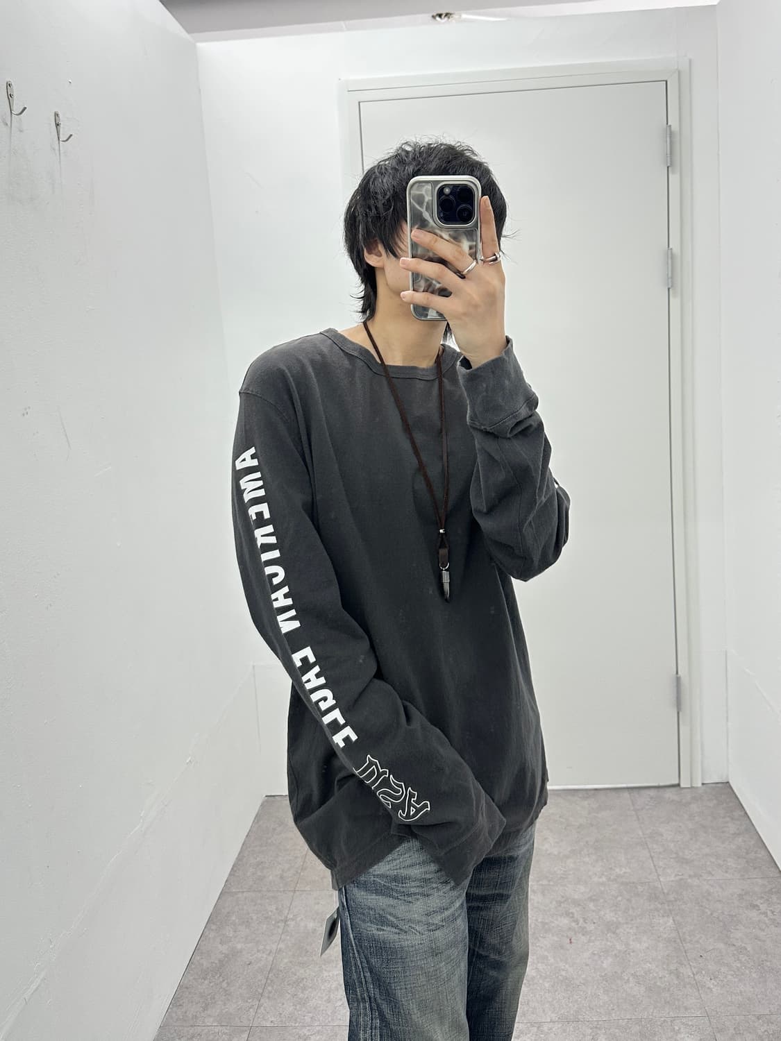 AMERICAN EAGLE 소매 레터링 롱슬리브 상품이미지3