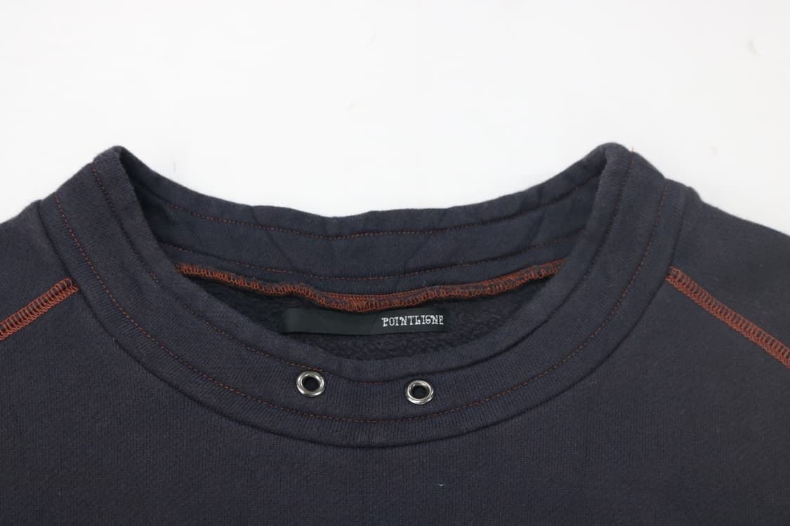 POINTLIGNE(포인트린) 빈티지 다잉 언밸런스 절개 맨투맨 (38) 상품이미지4
