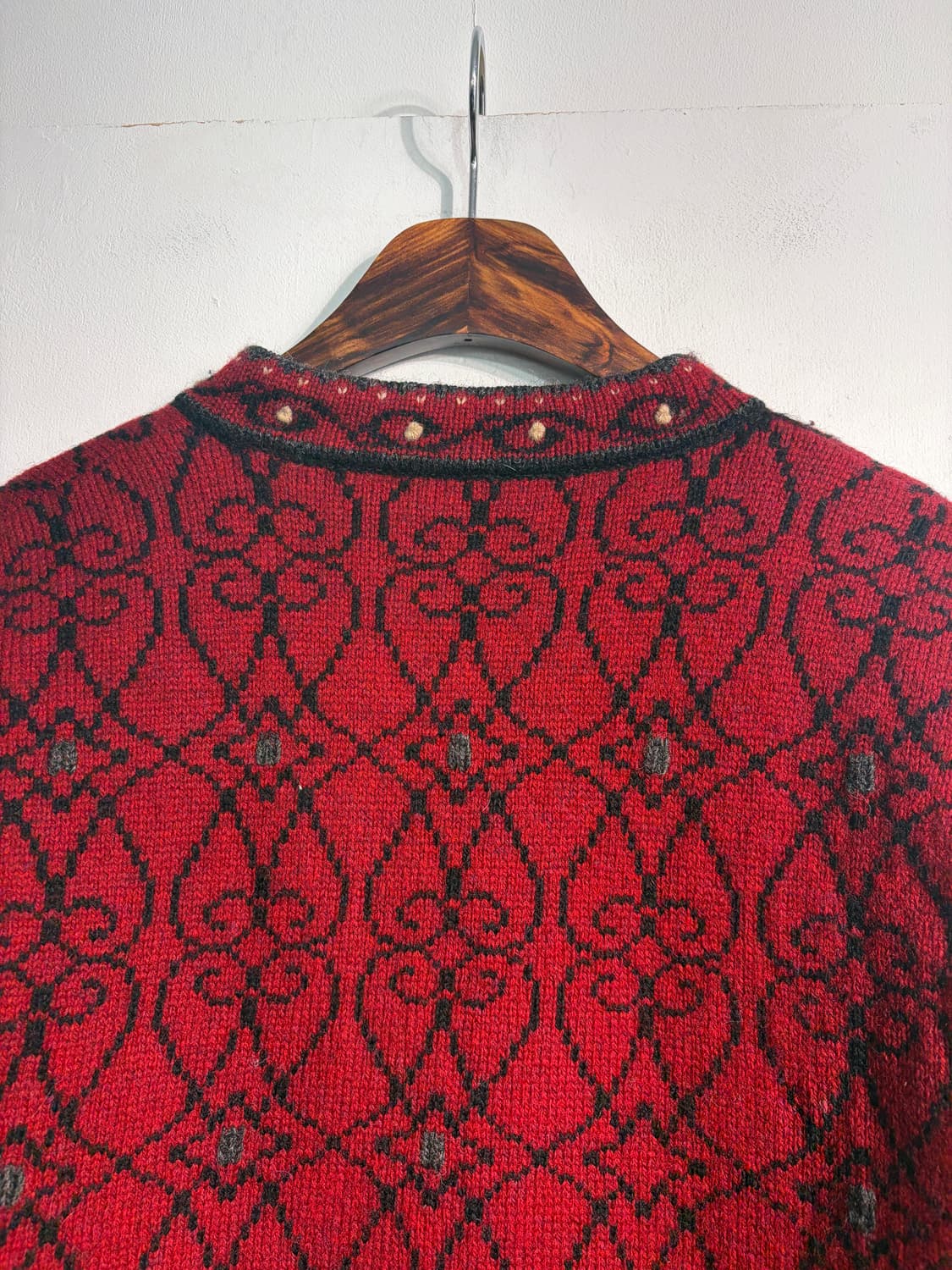 [M] Shetland 울 100% 자수 노르딕 니트 가디건 M 상품이미지9