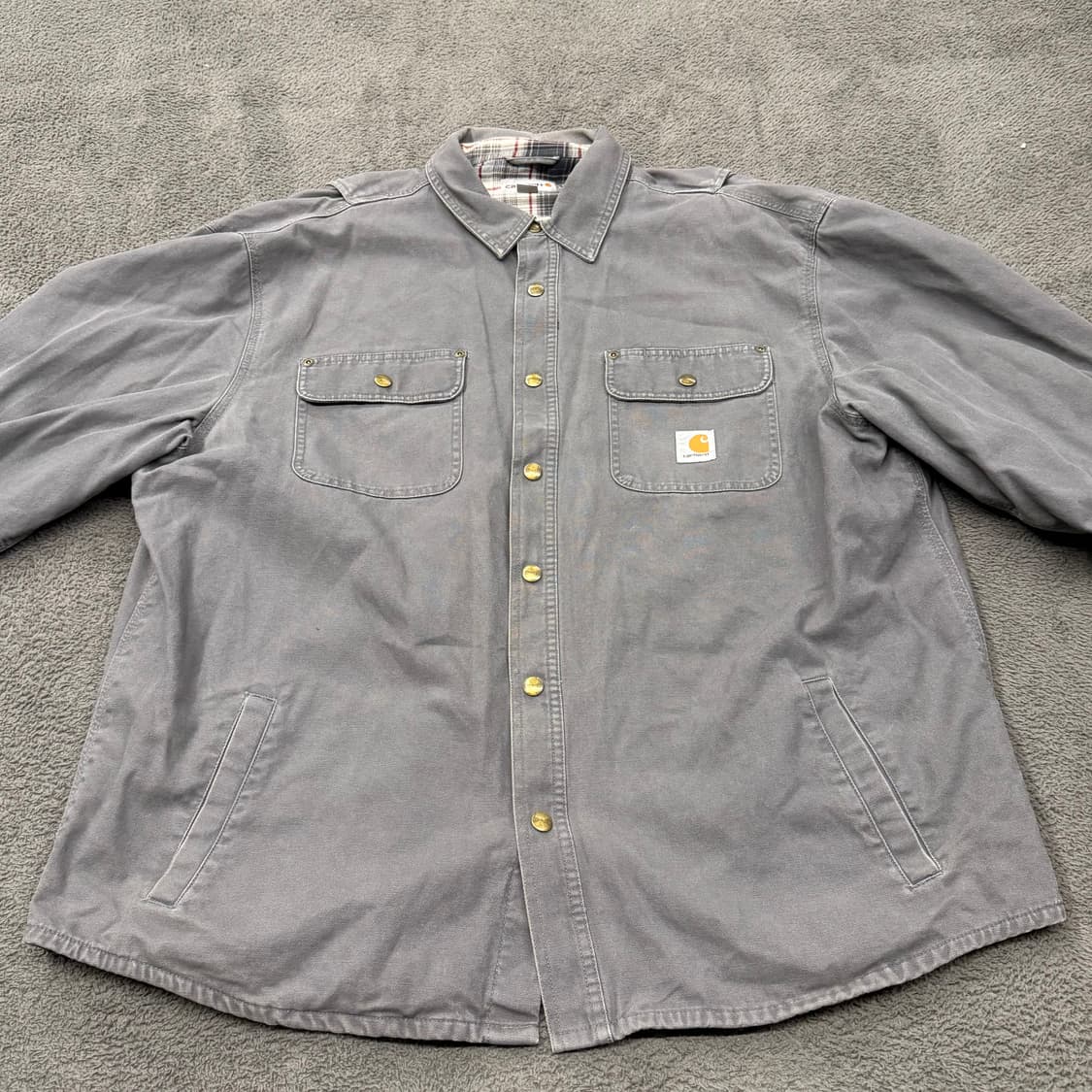 [정품/XL] 칼하트 그레이 헤비 오버 셔츠 c1 상품이미지3