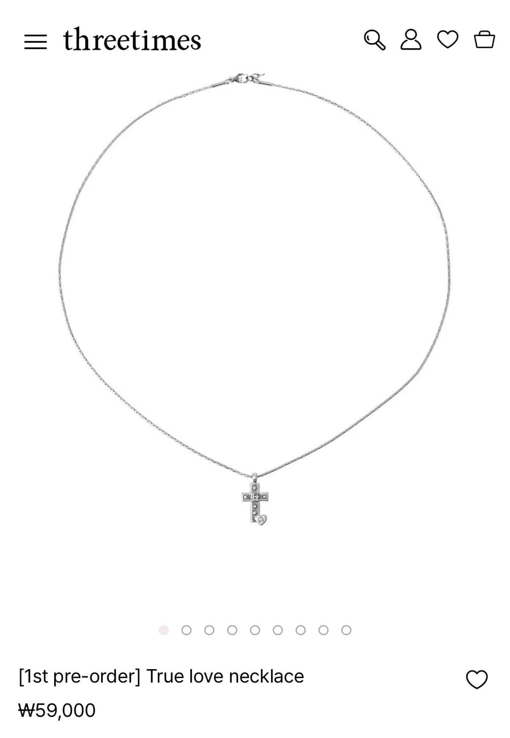 쓰리타임즈 true love necklace 목걸이 상품이미지1