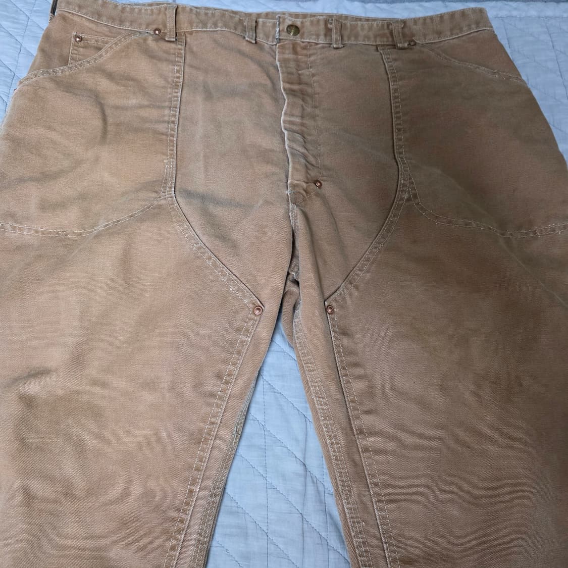[40] 70s 빈티지 칼하트 구형 더블니 워크팬츠 탄 베이지 상품이미지3