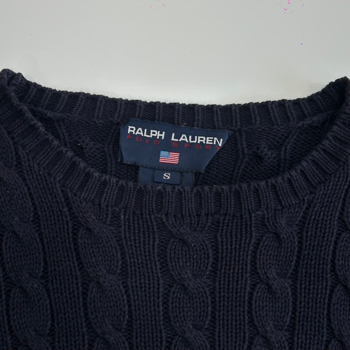 Polo 폴로 레드포니 네이비 크롭케이블 니트 상품이미지5