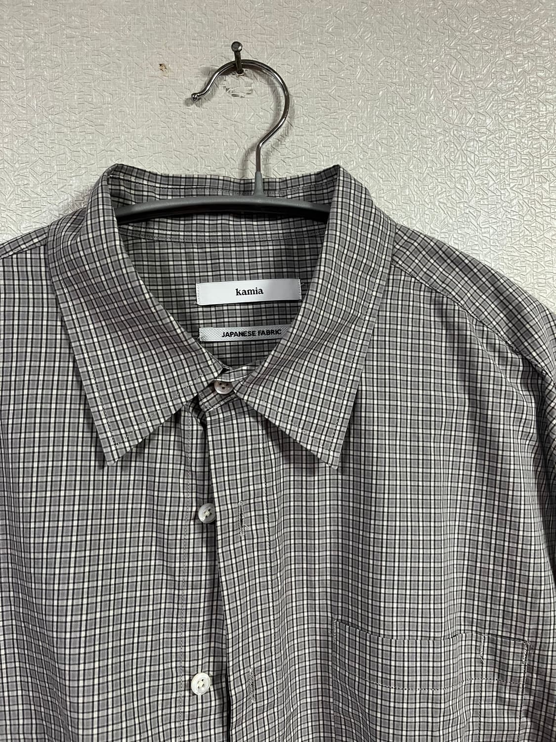 카미아 재패니즈 스몰 그레이 체크셔츠 M사이즈 상품이미지5