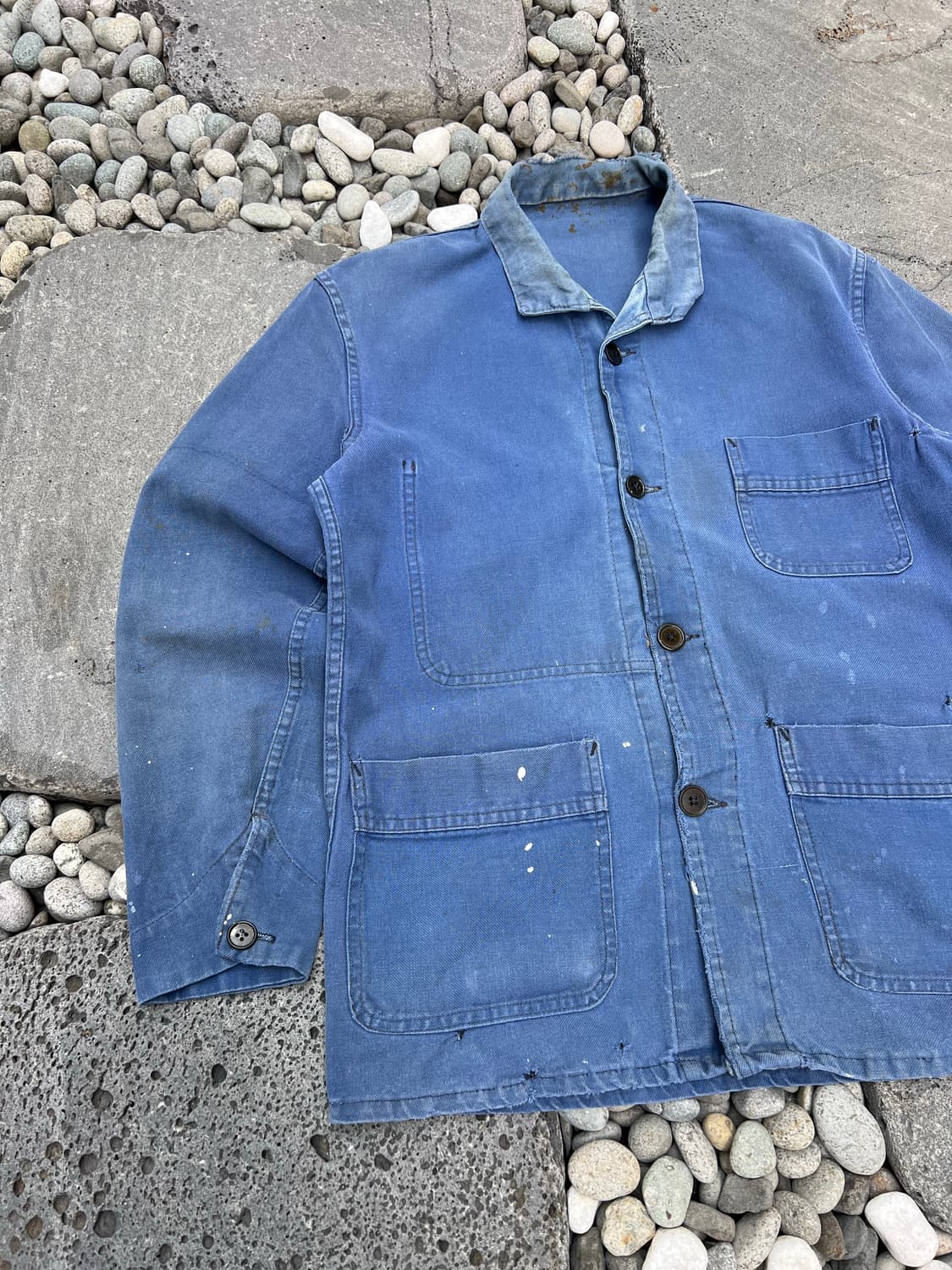 FADED VINTAGE WASHING BLUE 패치워크 프렌치워크자켓 상품이미지4