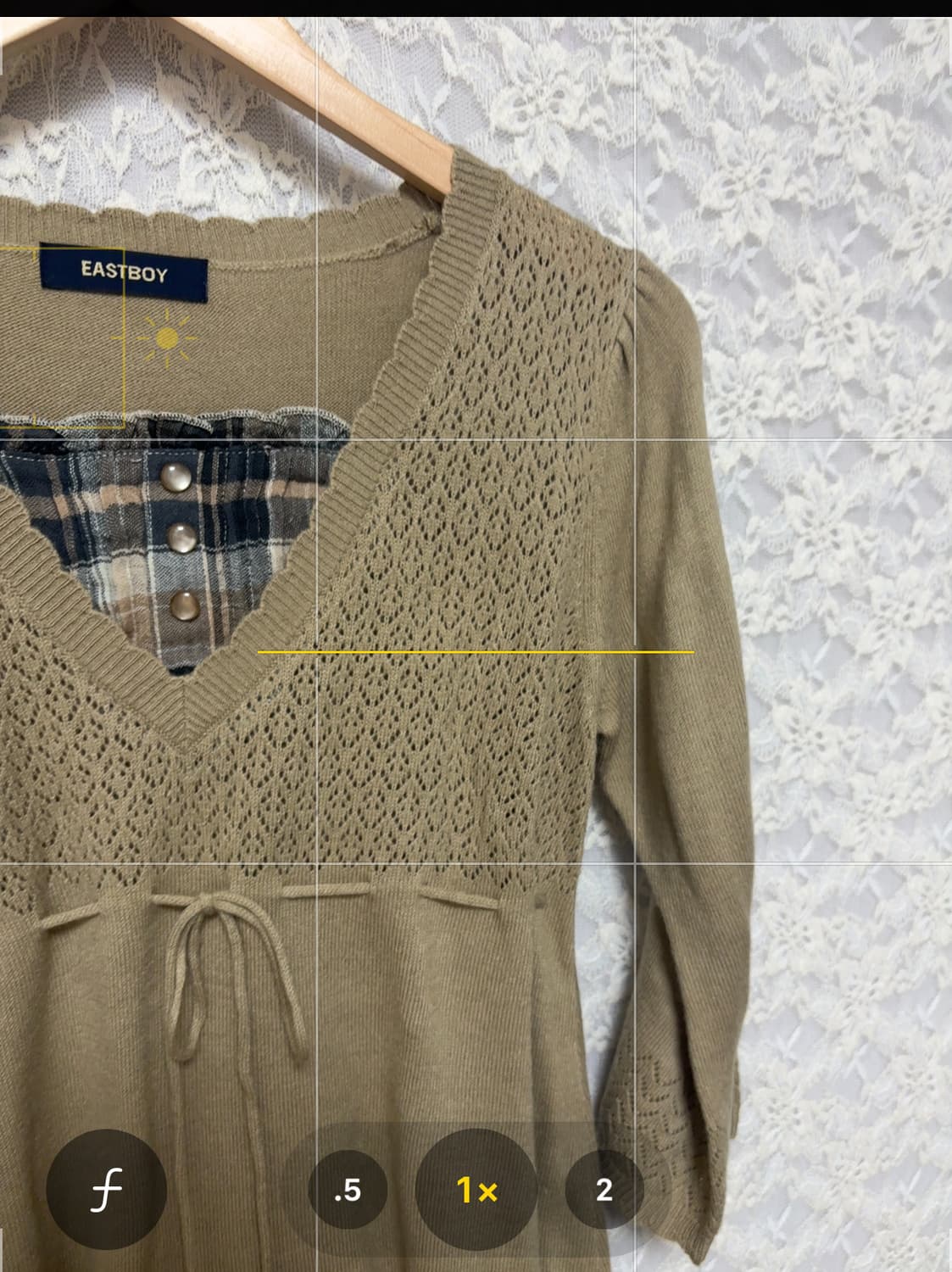 베이지 체크 레이어드 니트 상품이미지10