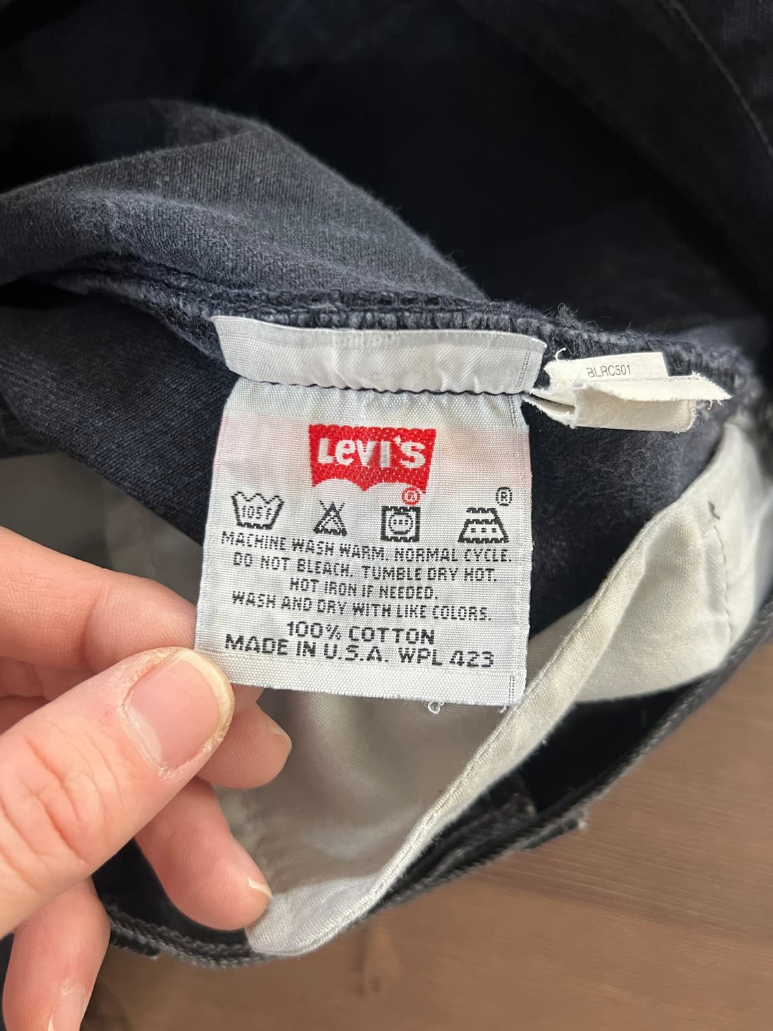 90s USA Levis 리바이스 501 스트레이트 흑청 데님 팬츠 상품이미지6