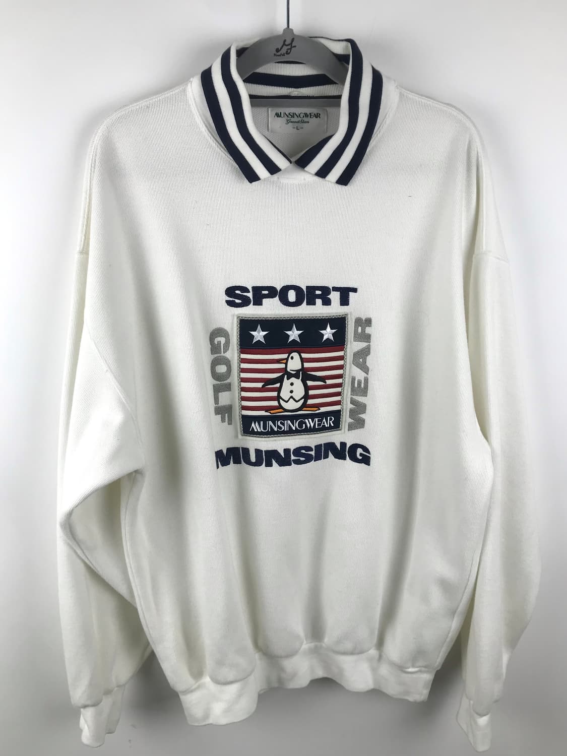 먼싱웨어 올드스쿨 y2k 맨투맨 스포티빈티지 화이트 대대장 상품이미지3