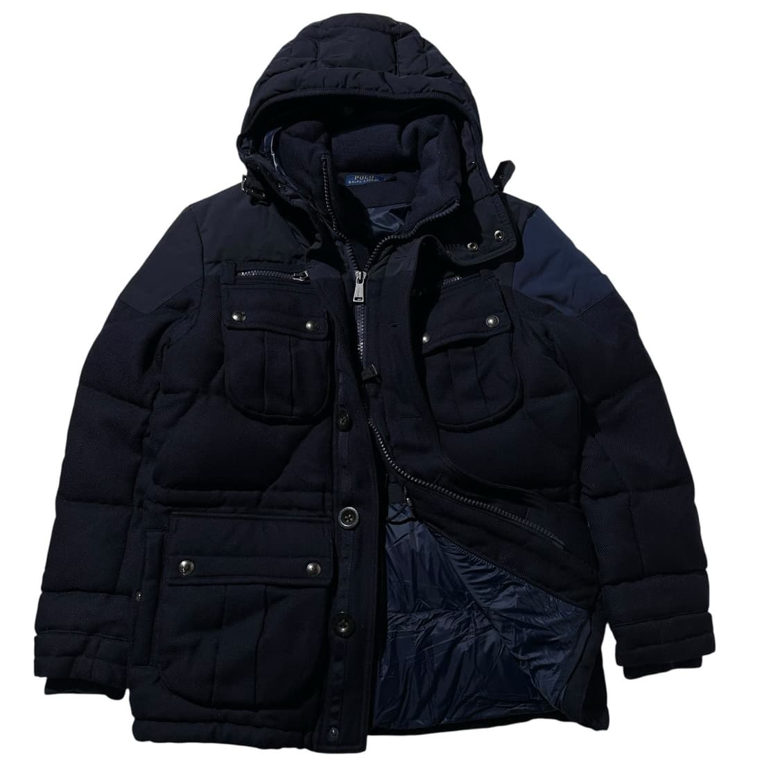 폴로 랄프로렌 울 퀼티드 유틸리티 다운 패딩 자켓 네이비 상품이미지1