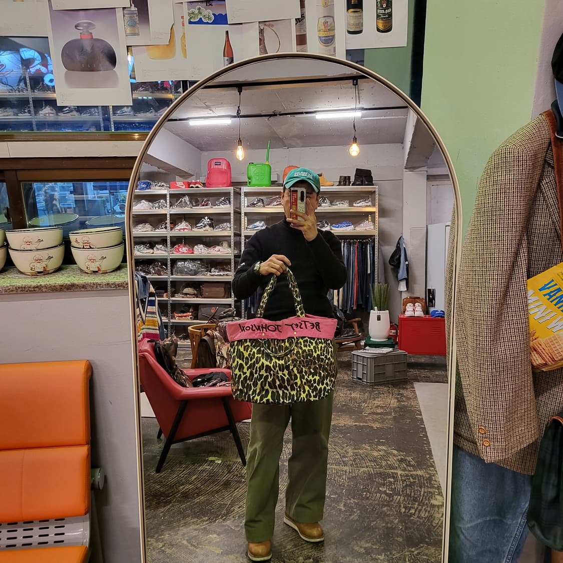 Betsey Johnson(벳시 존슨)레오파드 핑크 토트백 상품이미지2