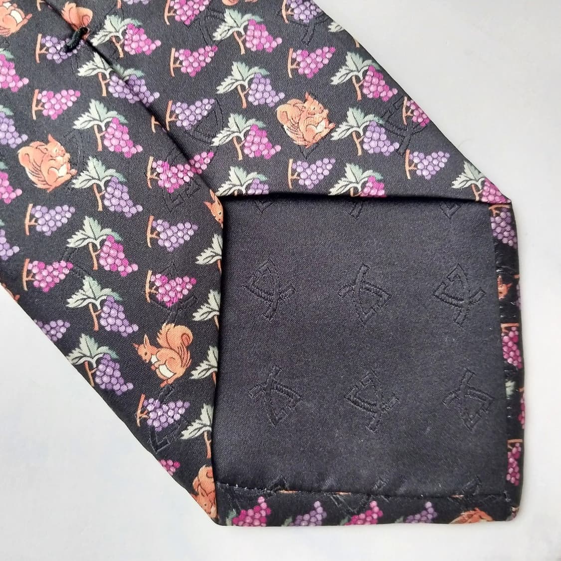 레오나드 실크 포도 다람쥐 모티브 넥타이 9.5cm A+등급 K2092 상품이미지5