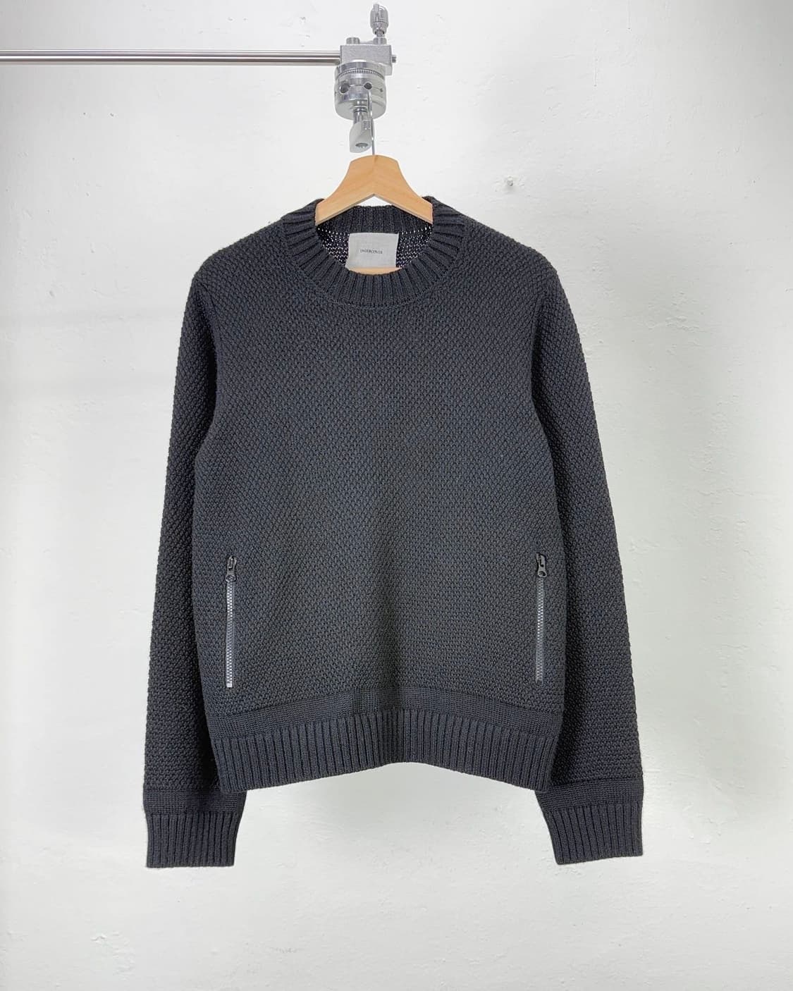 언더커버 13aw 블랙 와프스 투포켓 니트 스웨터 상품이미지1