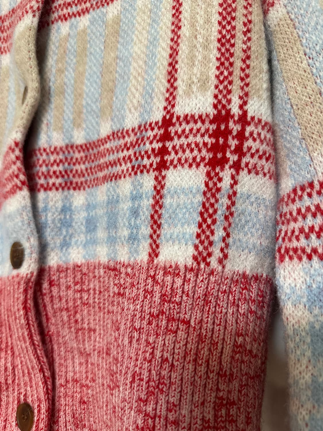 비비안웨스트우드 마드라스 체크 메리노울양모가디건 유일매물 상품이미지6