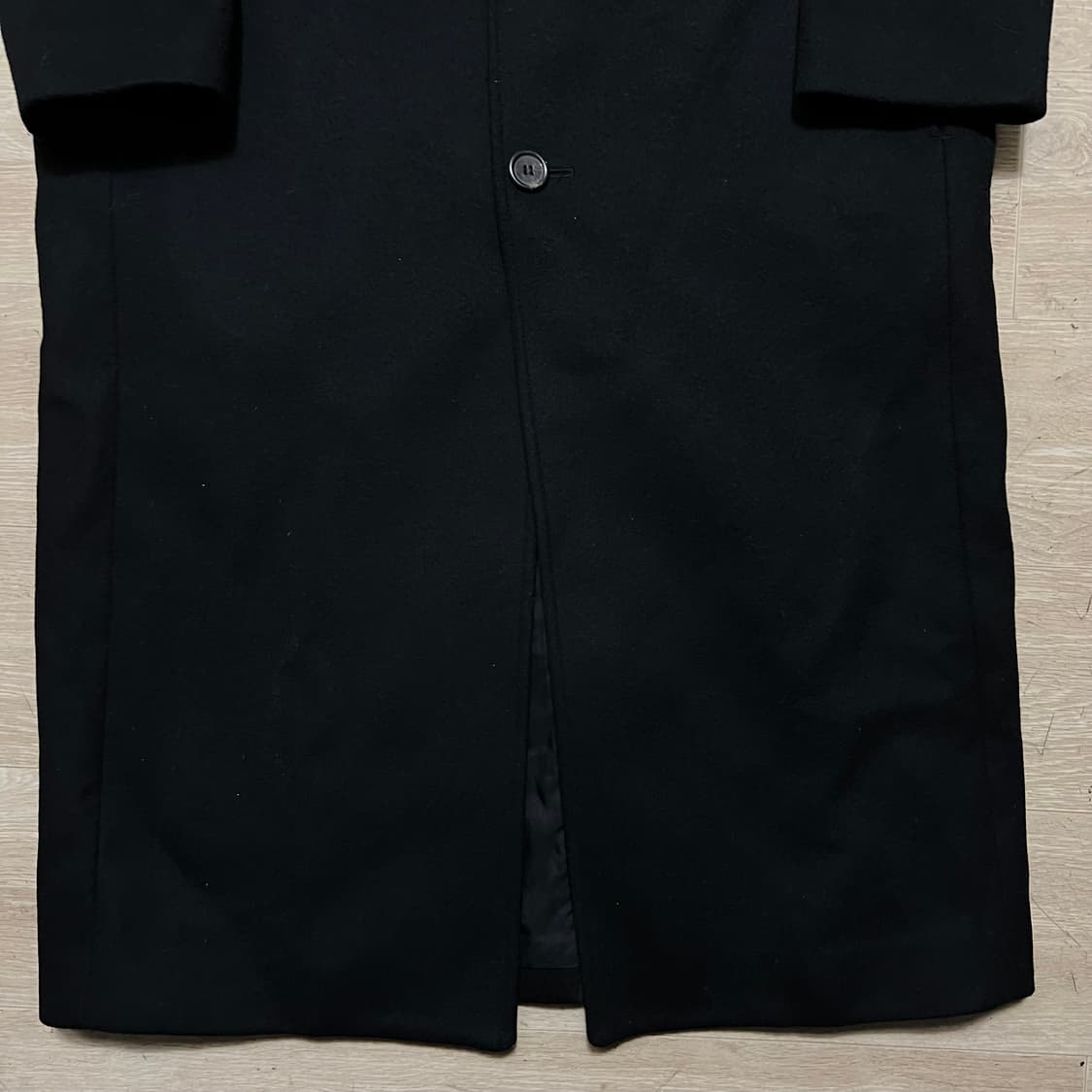 비바스튜디오 미니멀 캐시미어 블렌디드 싱글 롱코트 [블랙] M/95 상품이미지3