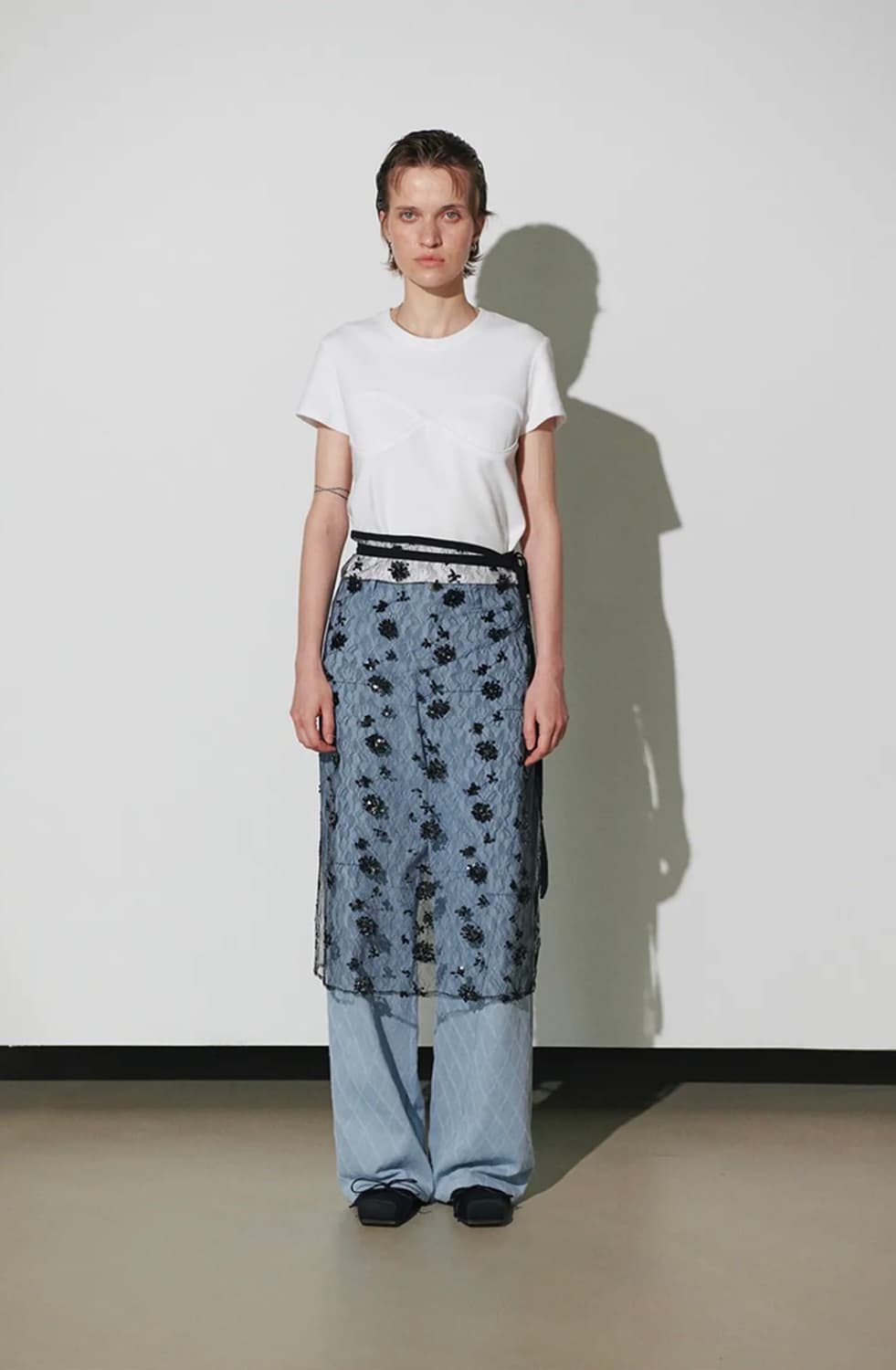 오데스 레이어드 스커트 블랙 상품이미지3