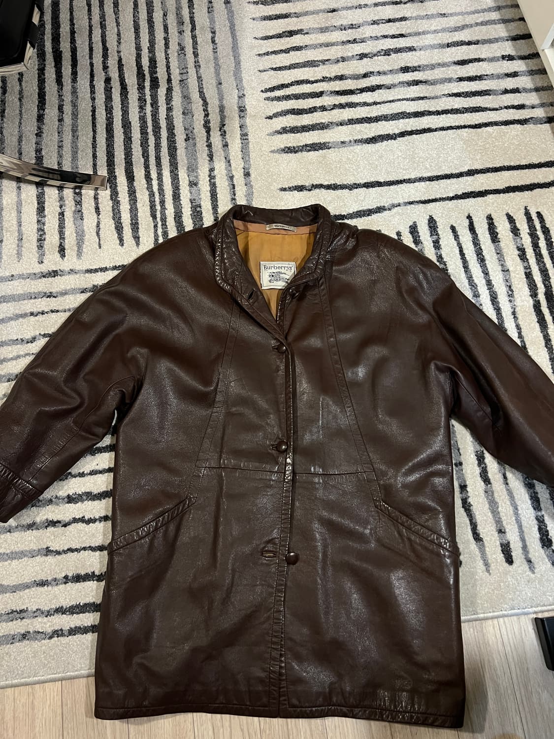 [100] 버버리 프로섬 빈티지 브라운 레더 자켓 상품이미지1