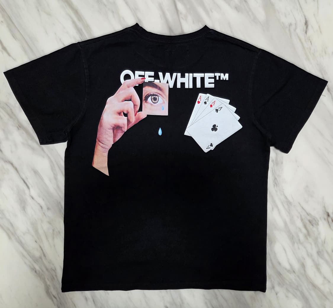 오프화이트 핸드카드 반팔 티셔츠 상품이미지1