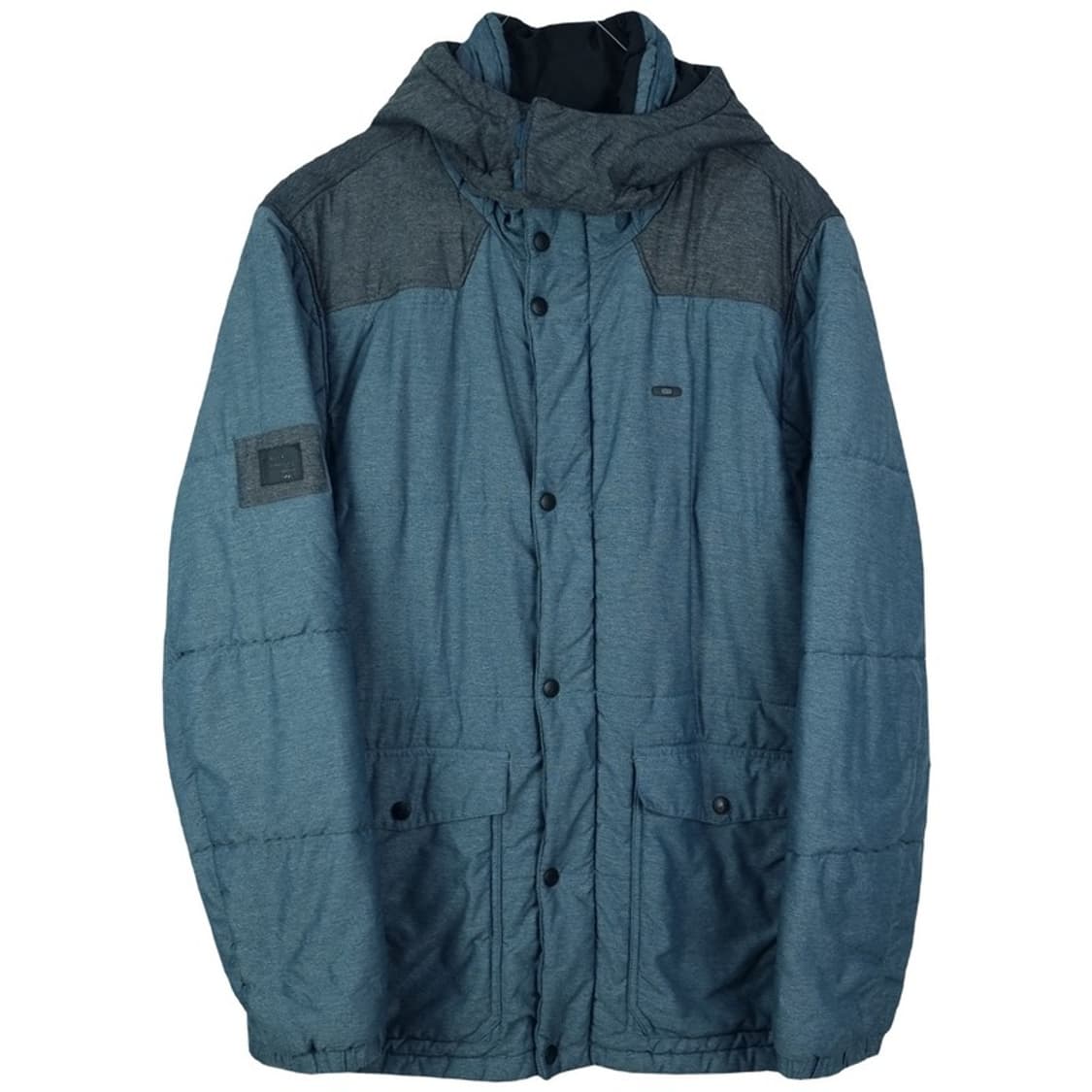 오클리 로고 패치 데님 후드 패딩 M16778 상품이미지2