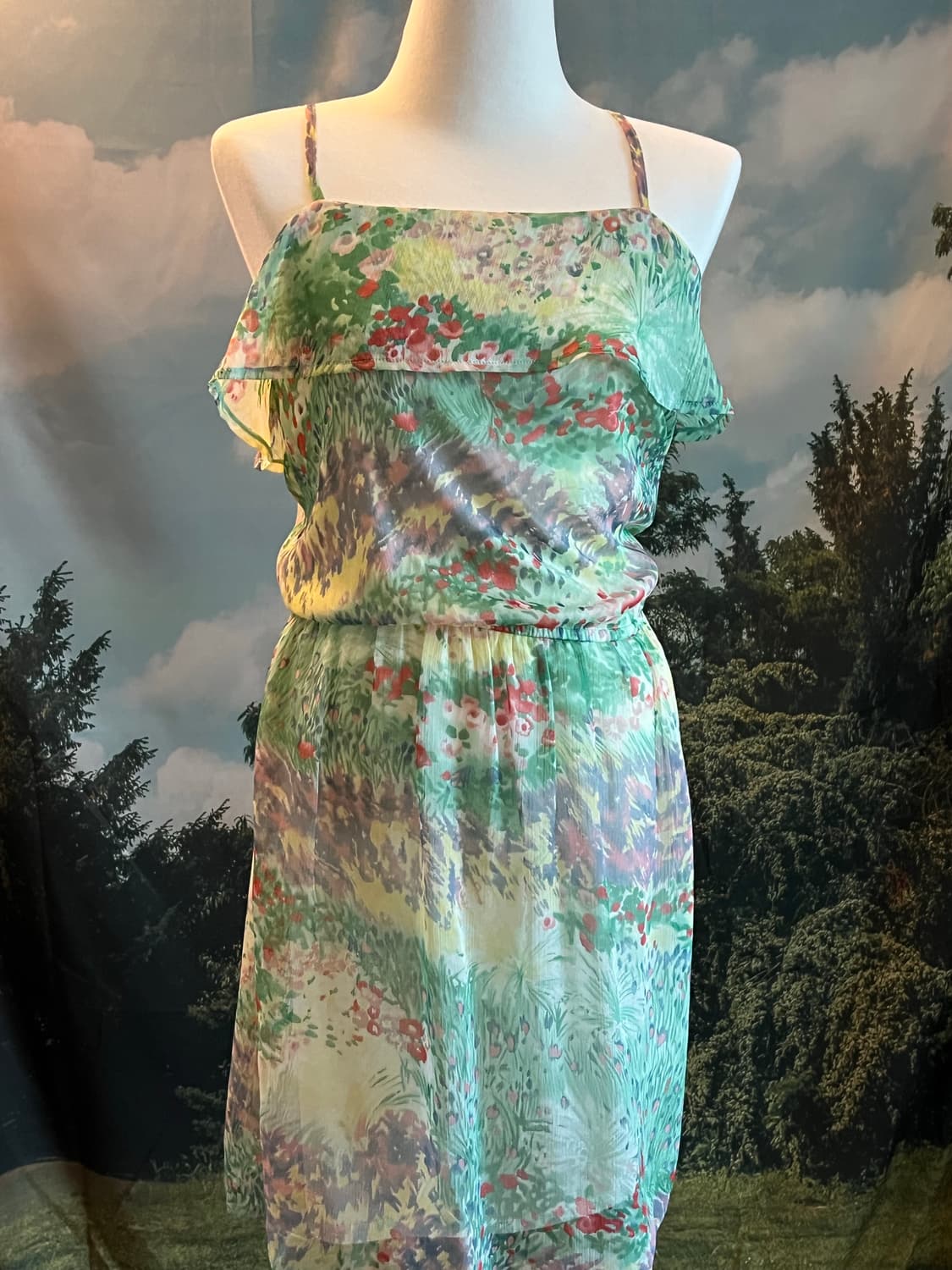vacation floral chiffon halterneck dress 상품이미지2