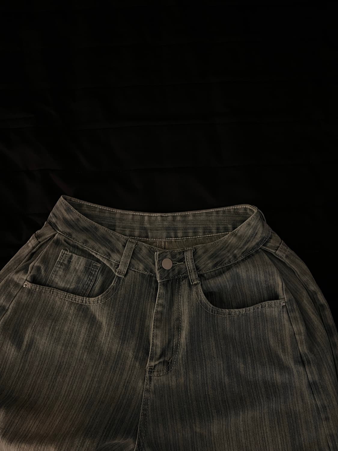 허얇골넓핏) 항아리핏 핀턱 데님 팬츠 상품이미지1
