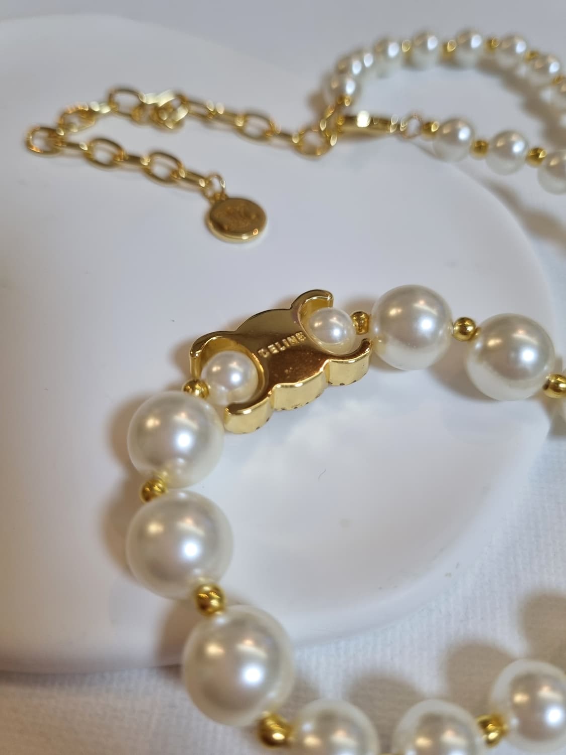 셀린느 업사이클링 올큐빅 트리옹프 진주 목걸이 상품이미지5