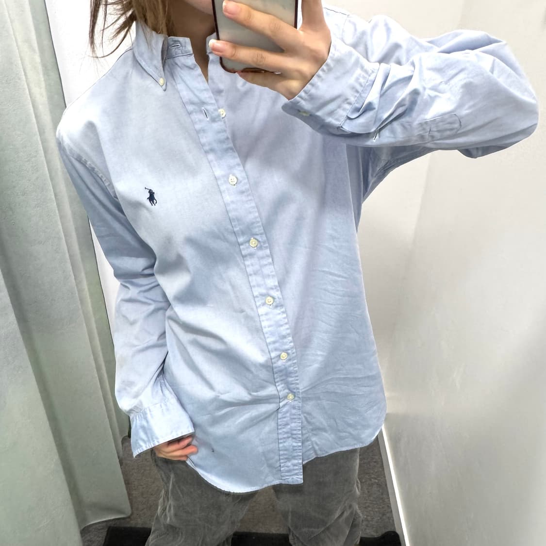 폴로 블루 클래식핏 셔츠 상품이미지1
