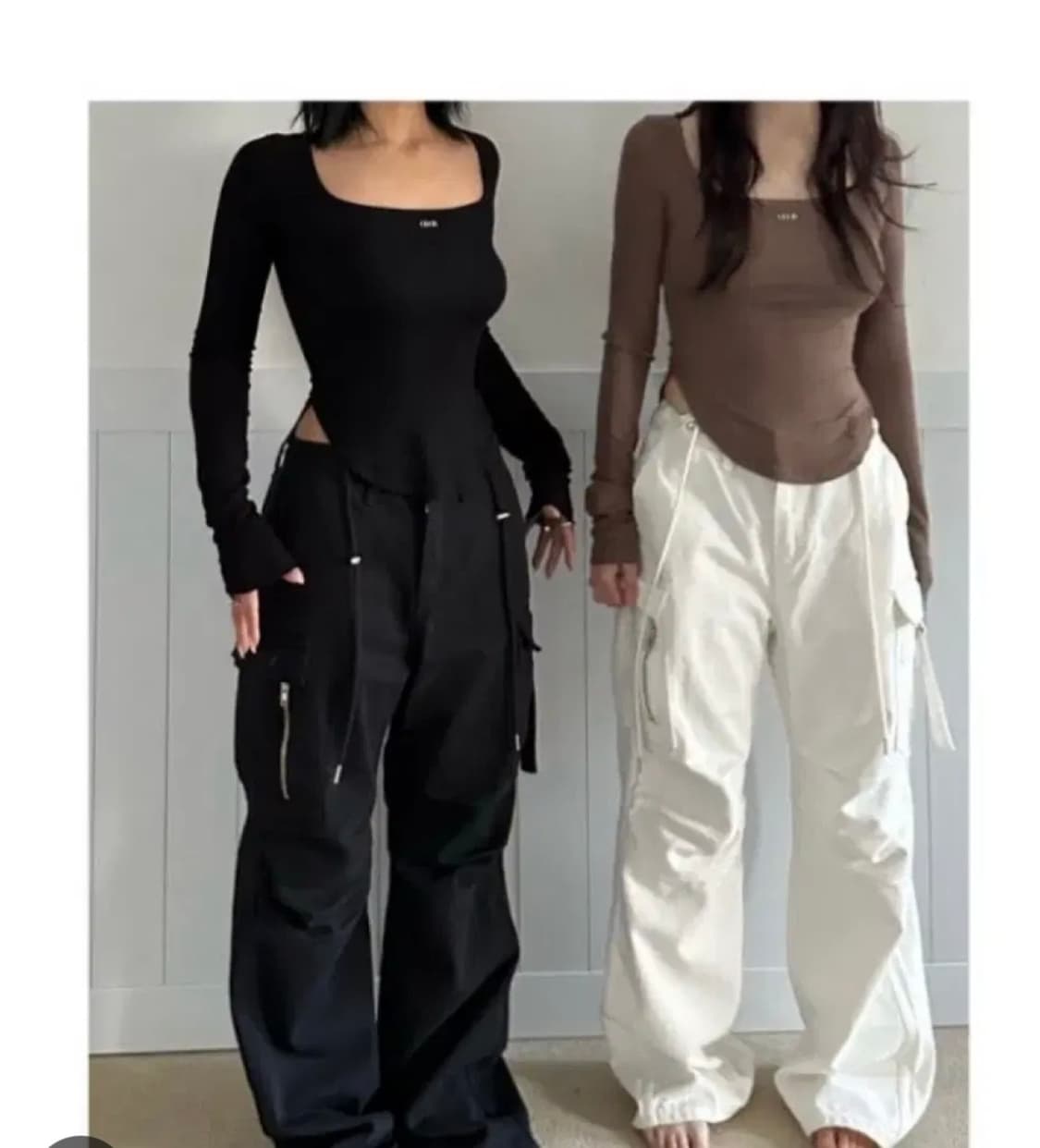 오도어 스퀘어넥 티 브라운 상품이미지2